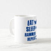 睡眠のハンマーを食べて下さい コーヒーマグカップ (正面左)
