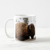 睡眠のバイソンのマグ コーヒーマグカップ (左)