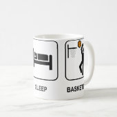 睡眠のバスケットボールのマグを食べて下さい コーヒーマグカップ (正面右)