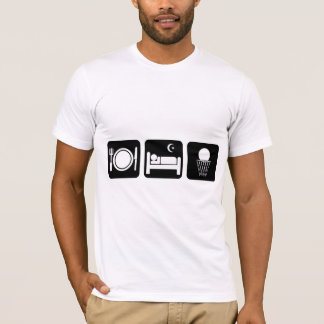 睡眠のバスケットボールを食べて下さい Tシャツ