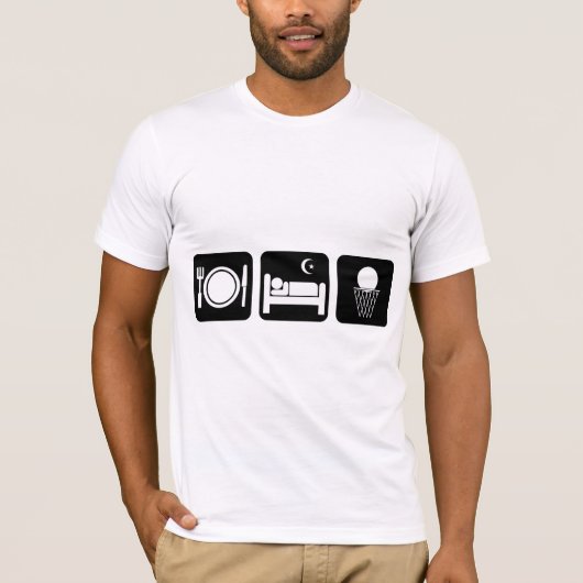 睡眠のバスケットボールを食べて下さい Tシャツ (正面)