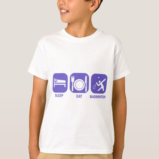睡眠のバドミントンを食べて下さい Tシャツ (正面)