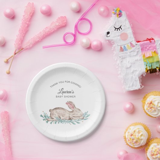 睡眠のバニーの中立性のベビーシャワー ペーパープレート (パーティー)