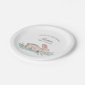 睡眠のバニーの中立性のベビーシャワー ペーパープレート (アングル)