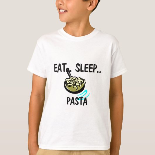 睡眠のパスタを食べて下さい Tシャツ (正面)