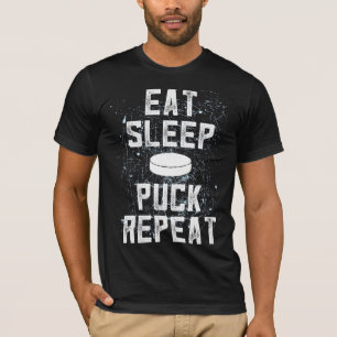 睡眠のパックの繰り返しのアイスホッケーのTシャツのギフトを食べて下さ Tシャツ