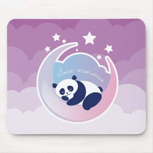 睡眠のパンダの紫色のmousepad マウスパッド (正面)