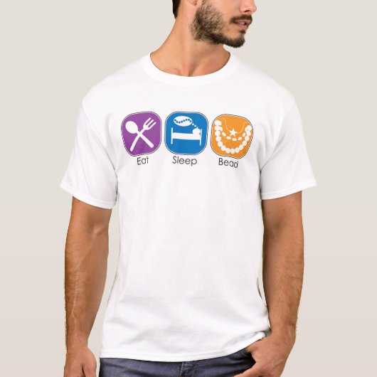 睡眠のビードを食べて下さい Tシャツ (正面)