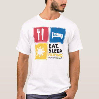睡眠のフィリピン人を食べて下さい Tシャツ