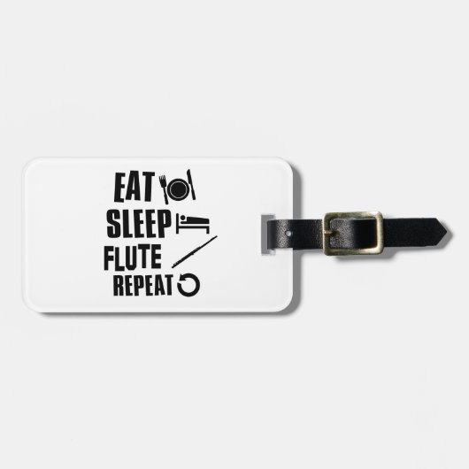 睡眠のフルートを食べて下さい ラゲッジタグ (正面横)