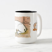 睡眠のブルテリアのコーヒー・マグ ツートーンマグカップ (正面右)