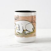 睡眠のブルテリアのコーヒー・マグ ツートーンマグカップ (中央)