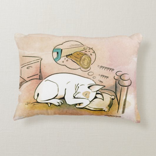 睡眠のブルテリアの枕 アクセントクッション (裏面)