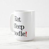睡眠のプードルのマグを食べて下さい コーヒーマグカップ (正面左)