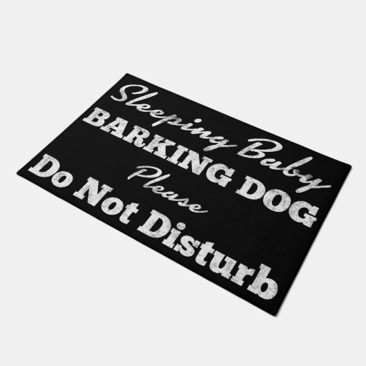 睡眠のベビーの吠える犬は玄関マットを妨げません ドアマット (アングル)