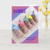 睡眠のベビー、ポリマー粘土の小妖精や小人の列 カード (黄色い花)