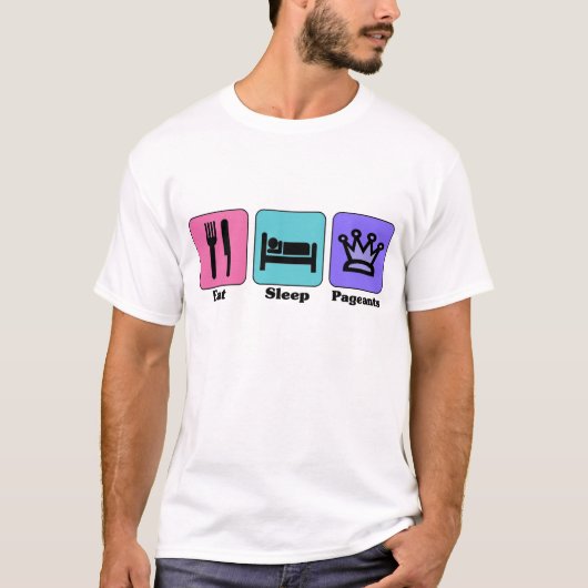 睡眠のページェントを食べて下さい Tシャツ (正面)