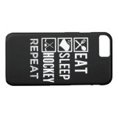 睡眠のホッケーの繰り返しおもしろいなメンズ電話箱を食べて下さい Case-Mate iPhoneケース (裏面(横))