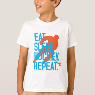 睡眠のホッケーの繰り返しのおもしろいなスポーツのホッケーの引用文を Tシャツ