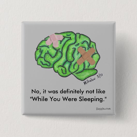 ""睡眠のボタン間、 缶バッジ (正面)