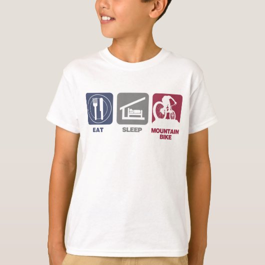 睡眠のマウンテンバイクを食べて下さい Tシャツ (正面)
