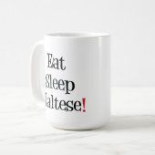 睡眠のマルチーズのマグを食べて下さい コーヒーマグカップ (正面左)