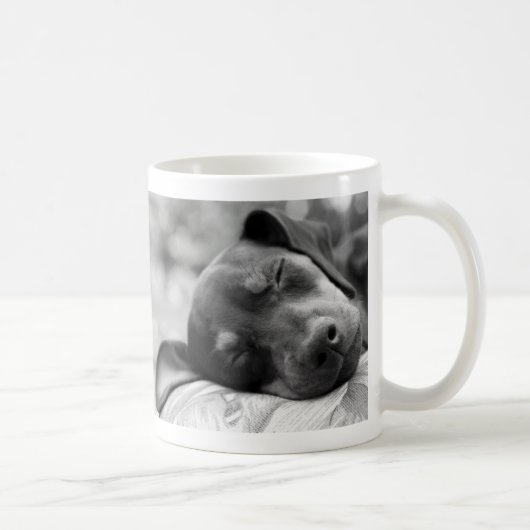 睡眠のミニチュア・ピンシャー犬 コーヒーマグカップ (右)
