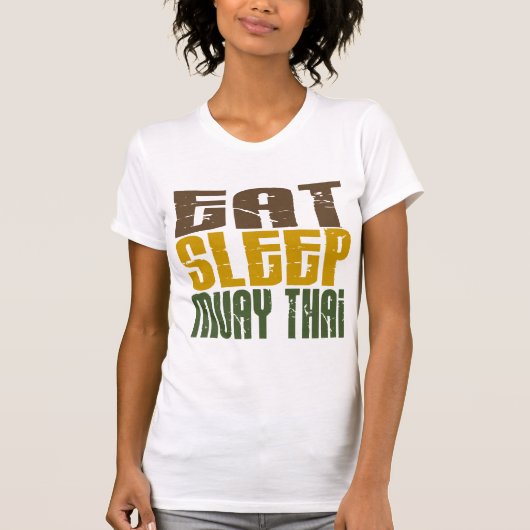 睡眠のムエタイ1を食べて下さい Tシャツ (正面)