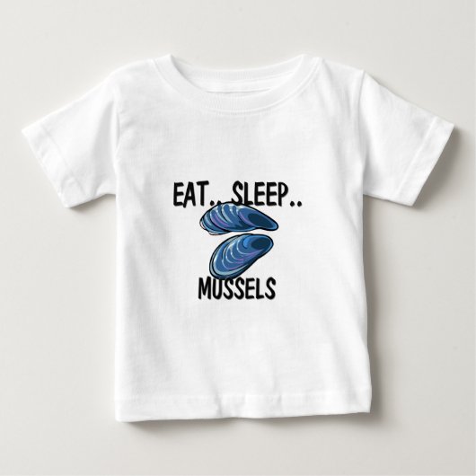 睡眠のムラサキ貝を食べて下さい ベビーTシャツ (正面)