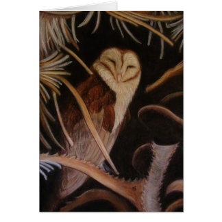 睡眠のメンフクロウのパステル調動物の絵画