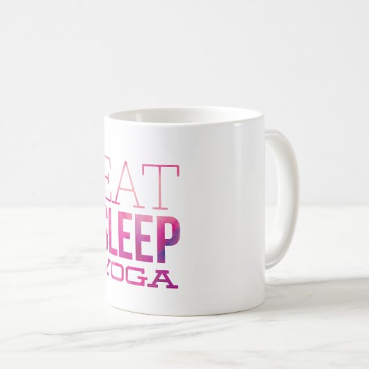睡眠のヨガのマグを食べて下さい コーヒーマグカップ (正面右)