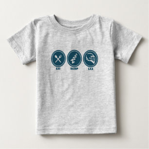 睡眠のラクロスのベビーのワイシャツを食べて下さい ベビーTシャツ