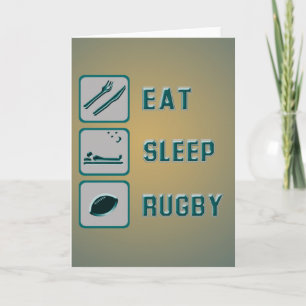 睡眠のラグビーを食べて下さい カード