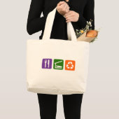 睡眠のリサイクルを食べて下さい ラージトートバッグ (正面(商品))
