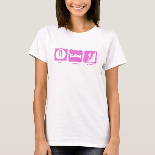 睡眠の上昇のピンクを食べて下さい Tシャツ (正面)