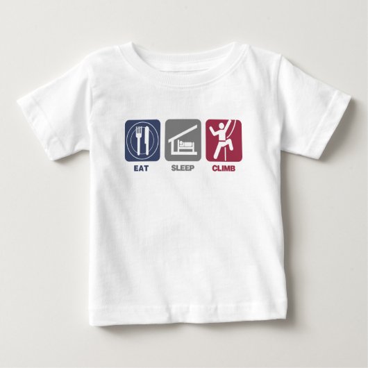 睡眠の上昇- Picto --を食べて下さい ベビーTシャツ (正面)