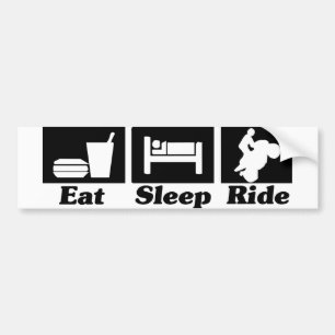 睡眠の乗車のステッカーを食べて下さい バンパーステッカー