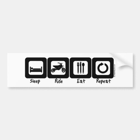 睡眠の乗車は繰り返しを食べます バンパーステッカー (正面)