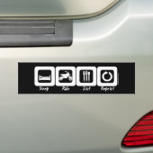 睡眠の乗車は繰り返しを食べます バンパーステッカー (車上)