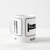 睡眠の乗車を食べて下さい コーヒーマグカップ (正面左)