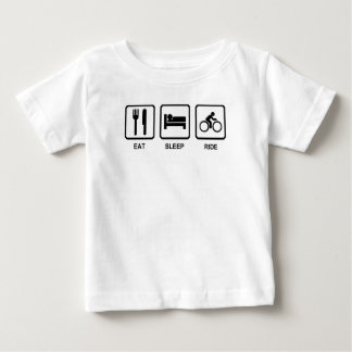 睡眠の乗車メンズ黒周期のマウンテンバイクを食べて下さい ベビーTシャツ