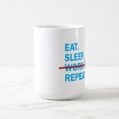 睡眠の仕事の退職のギフトのマグを食べて下さい コーヒーマグカップ (中央)