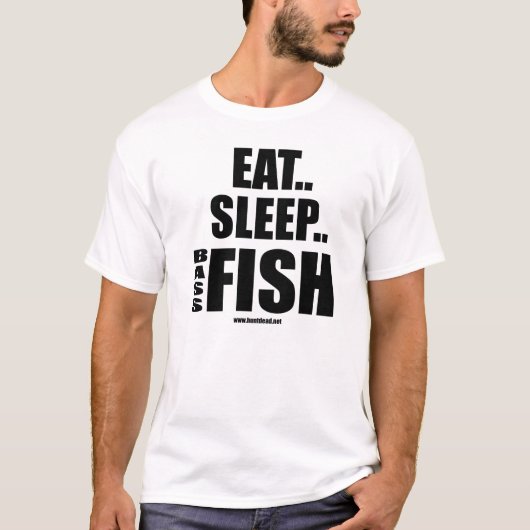 睡眠の低音の魚を食べて下さい Tシャツ (正面)