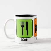 睡眠の体操のマグを食べて下さい ツートーンマグカップ (左)