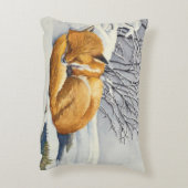 睡眠の冬のキツネの枕 アクセントクッション (裏面(縦))