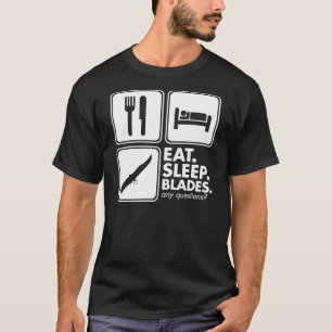 睡眠の刃-白--を食べて下さい Tシャツ