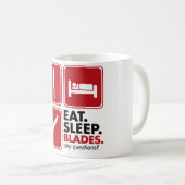 睡眠の刃-赤--を食べて下さい コーヒーマグカップ (正面右)