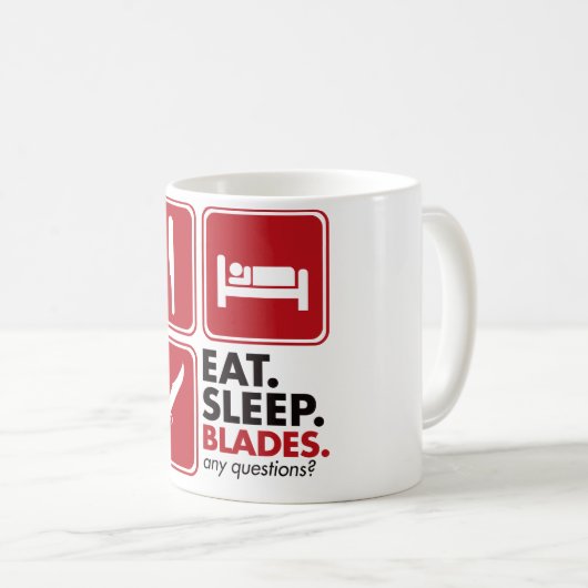 睡眠の刃-赤--を食べて下さい コーヒーマグカップ (正面右)