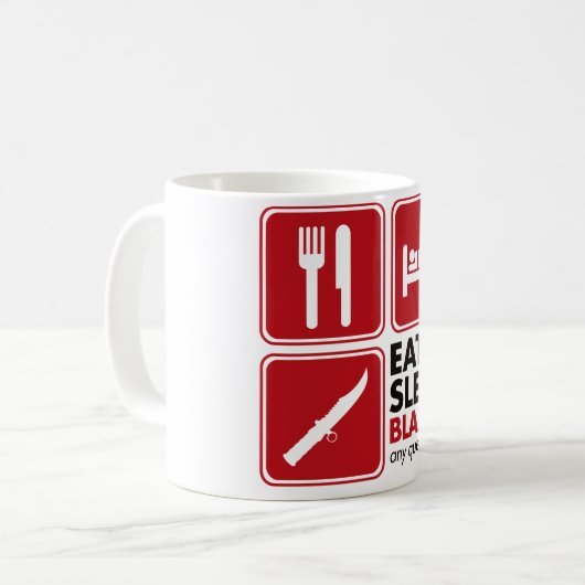 睡眠の刃-赤--を食べて下さい コーヒーマグカップ (正面左)