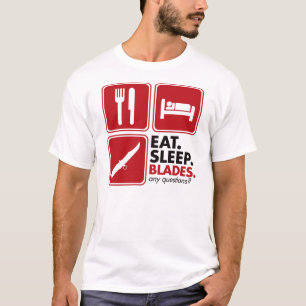 睡眠の刃-赤--を食べて下さい Tシャツ